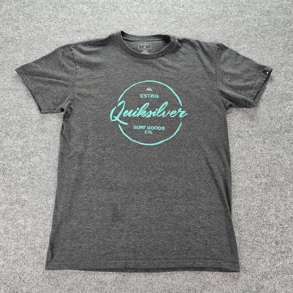 Quiksilver Tshirt Mens Large Gray‎ Short Sleeve Beach Casual Surfer - Picture 1 of 7